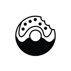 Bitten donut icon with frosting and sprinkles