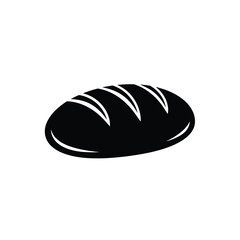 Black silhouette icon of a loaf of bread