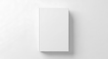 Naklejka premium Closed blank white book with a plain cover, perfect for custom branding or content, isolated on white background