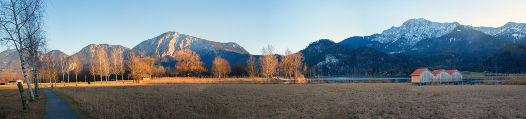 wide moor landscape Schlehdorf, near lake Kochelsee, late autumn