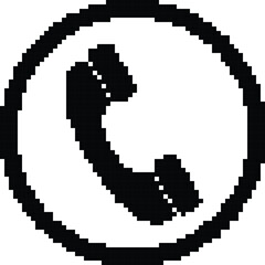 Hand made Pixel art phone icon simple vector glyph design By illustrator for app and web design