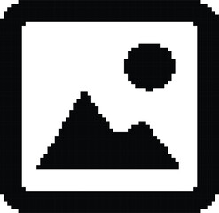 Hand made Pixelated image icon simple black and white vector illustration perfect for website design and user interface elements By illustrator
