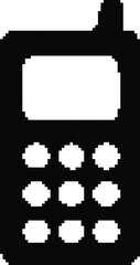 Hand made Black and white cellphone icon simple flat vector glyph By illustrator for app design and user interface