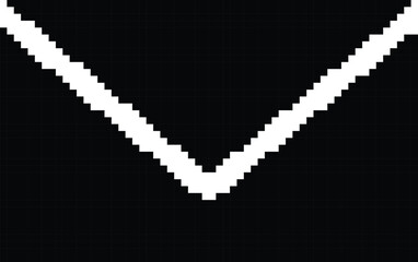 Hand made Minimalist chevron arrow simple vector graphic element isolated on black background for web design and user interface By illustrator