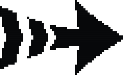 Hand made Pixelated arrow icon simple black glyph design vector illustration By illustrator for web and app user interface