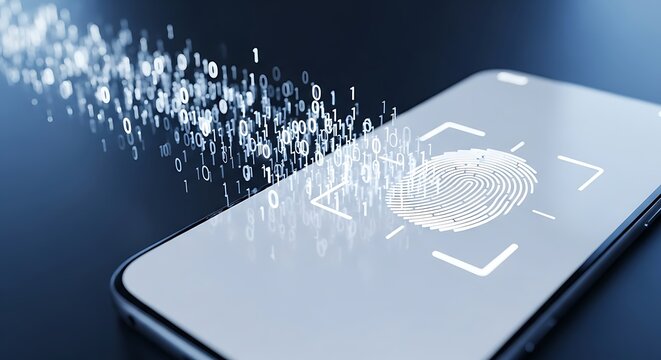 Smartphone security data protection with fingerprint and binary code stream