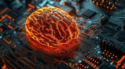 Igniting innovation with AI brain power and neural network technology, sparking ideas for future artificial intelligence and technological advancement