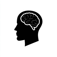 Human brain power silhouette representing intelligence