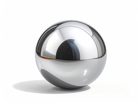 Gleaming metallic sphere reflecting surroundings