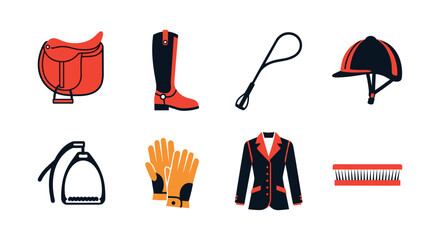 Equestrian essentials: flat style riding gear set for horseback enthusiasts