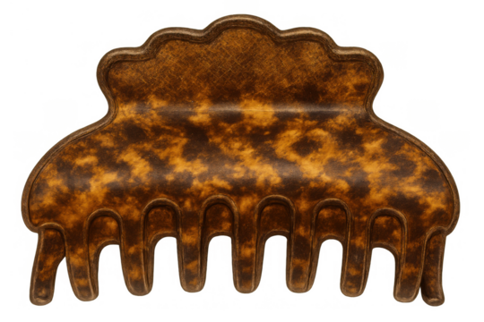 Tortoiseshell claw hair clip enhancing elegant hairstyles and fashion accessory beauty with transparent background