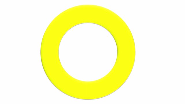 3d yellow full circle rotating