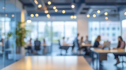 Inspiring workplace with a diverse team collaborating in a modern, open office space illuminated by natural light, fostering innovation and productivity