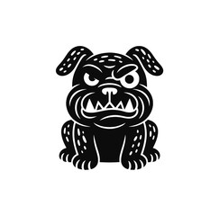 Adorable Black White Cartoon domestik animals mascotes dog cat cow bulldog korgi dino Vector Art	