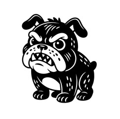 Adorable Black White Cartoon domestik animals mascotes dog cat cow bulldog korgi dino Vector Art	