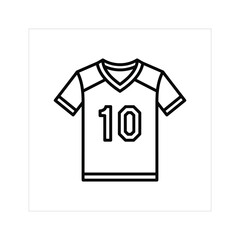 Football jersey with number ten isolated on, sports apparel