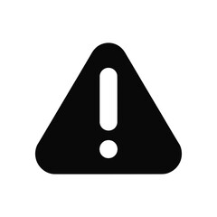 Isolated black attention mark in triangle on white background warning icon