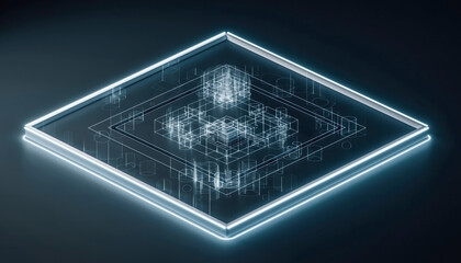 Cybernetic Blueprint: a futuristic depiction of intricate data processing, an artistic representation of technology. 