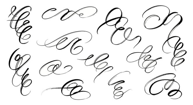 Elegant calligraphy flourishes for invitations and monograms add a touch of sophistication to your designs