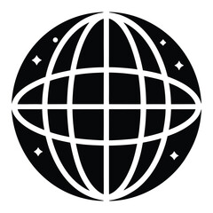 sparkling globe icon vector icon