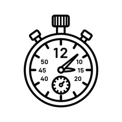 Stopwatch isolated on, time measurement tool outline icon