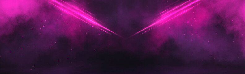 Wet asphalt, reflection of neon lights, a searchlight, smoke. Abstract light in a dark empty street with smoke, smog. Dark background scene of empty street, night view, night city.