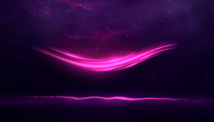 Obraz premium Wet asphalt, reflection of neon lights, a searchlight, smoke. Abstract light in a dark empty street with smoke, smog. Dark background scene of empty street, night view, night city.