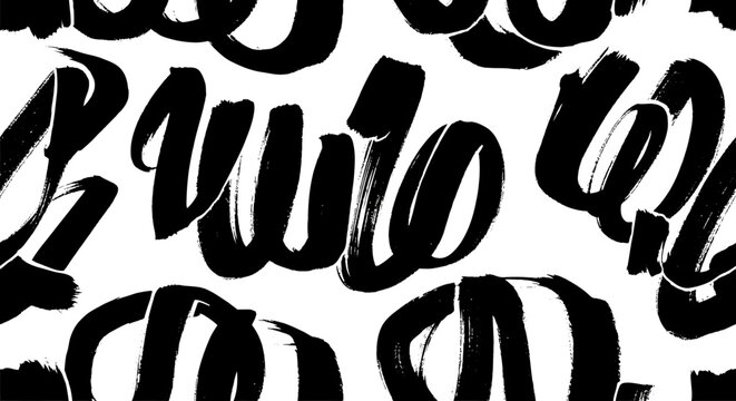 Bold monochrome brushstrokes seamless pattern for modern print and impactful branding projects now
