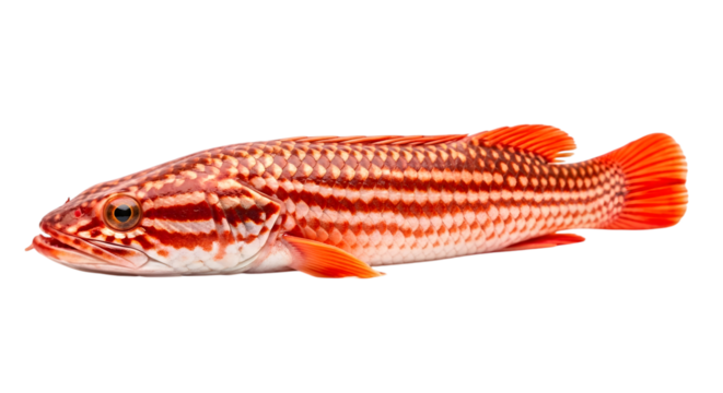 Striped red fish isolated on transparent background
