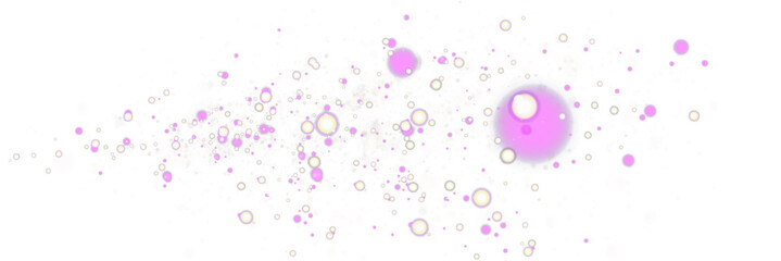 Soft pink glowing bokeh particles on white background.
