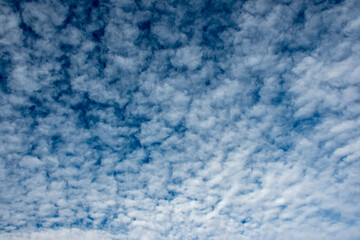 nubes blancas en forma de copos con cielo azul radiante 