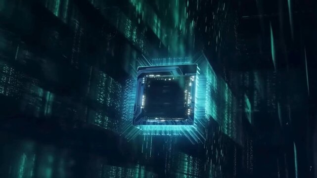 UN MICRO CHIP TECNOLOGICO E FUTURISTICO