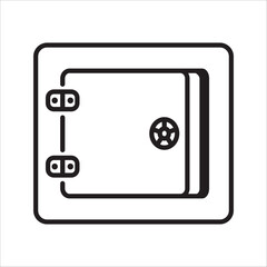 Heavy-duty metal safe or strongbox with combination lock and secure hinges, representing banking, financial security, cash storage.