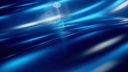 Fast blue abstract motion blur background with vibrant light streaks, lens flare and dynamic flowing lines
