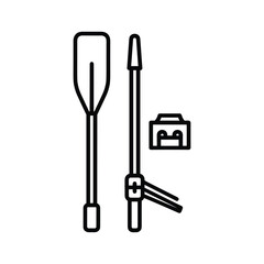 Kayak paddle isolated on, a essential tool for water adventure sport