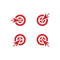 Hit your mark with these bold red target icons, perfect for marketing materials, logo designs, and business presentations aiming for success
