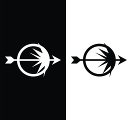 Dynamic arrow target design for branding with impactful contrast, perfect for a modern company logo or striking visual identity, available in black and white