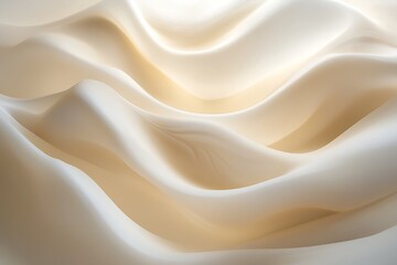 Obraz premium Abstract beige silk fabric with delicate waves for background, drapery, or textile design