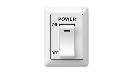 Power switch in the on position against a white background.