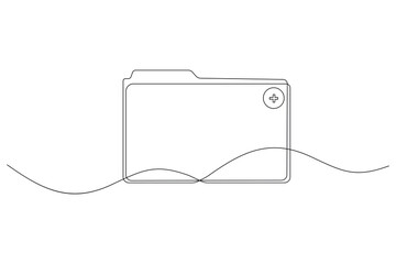 Obraz premium Office document folder, continuous line drawing, clean modern outline