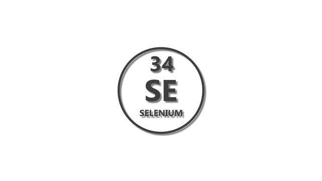 Selenium icon texture deep gray color Animation. 34 number Selenium 4k video.