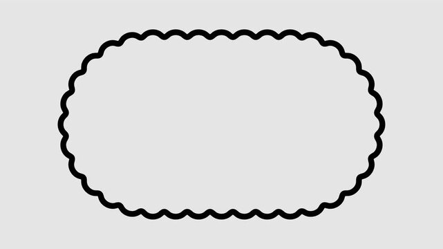 Geometric decorative frames or stickers in the shape of a circle with a wavy or zigzag edge graphic animation. Alpha channel. Transparent background motion design. 4K resolution