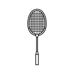Badminton racket with strings isolated on for sport equipment