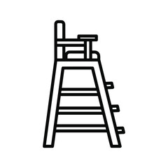 Lifeguard chair line icon isolated on for summer safety