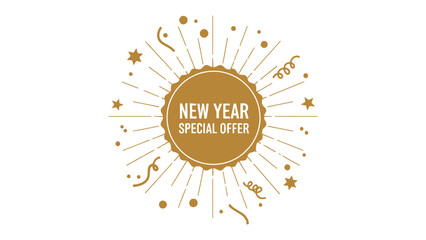 New Year Special Offer Design: An elegant and eye-catching design, perfect for promotions and sales during the festive season, conveying the essence of a happy new year.