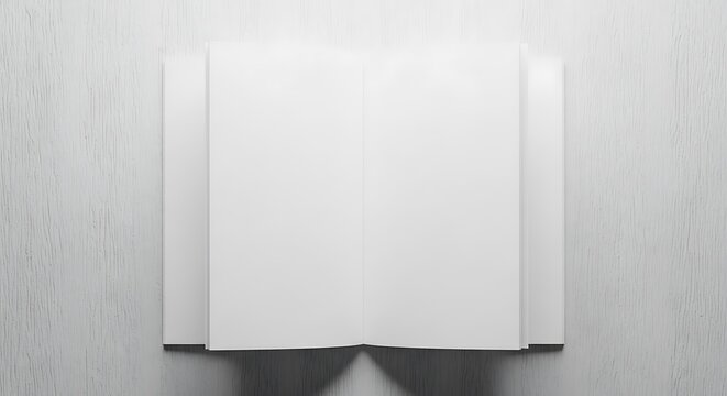 A stack of clean white paper or cards, possibly folded, forming a rectangular shape with subtle shadows on a textured light background, isolated on white background