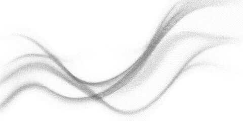 Abstract grey dotted waves on white, flowing smoky texture, modern design
