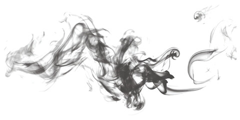 Abstract grey smoke pattern on white background, flowing vapor texture effect, design © md
