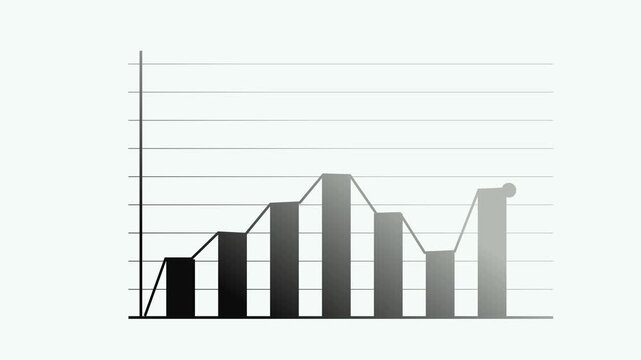 Animated Business Growth Bar Chart with Vibrant Colors Showing Gradual Profit Increases and Positive Trend