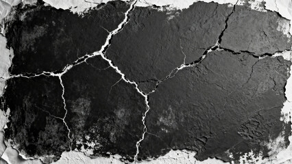 High-Resolution Black Cracked Texture Background